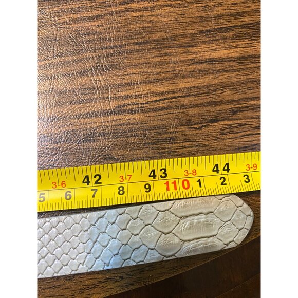 EXPRESS Gray Silver Faux Snakeskin Belt Silver Buckle Women Large Waist 37"-41" - Picture 4 of 7